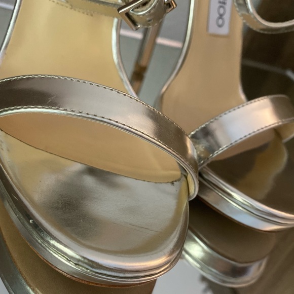 New Jimmy Choo Claudette 120 silver 37 $975 - Picture 6 of 9